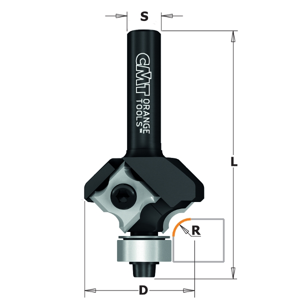 Фото Фреза концевая со сменным ножом HW Z2 S=8 D=27 L=57,5 R=2 RH в интернет-магазине ToolHaus.ru